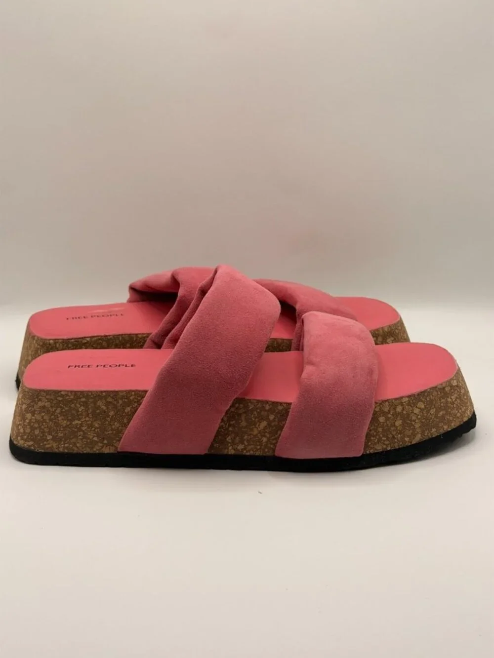 FREE PEOPLE Womens Fairmont Platform Slide Sandal In Watermelon Sz 9